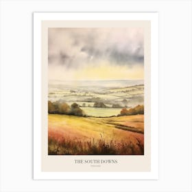 Autumn Forest Landscape The South Downs England 2 Poster Art Print