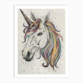 Paint Splash Rainbow Unicorn 2 Art Print