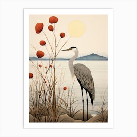 Bird Illustration Great Blue Heron 3 Art Print