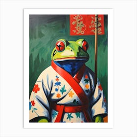 Frog In Kimono Art Print