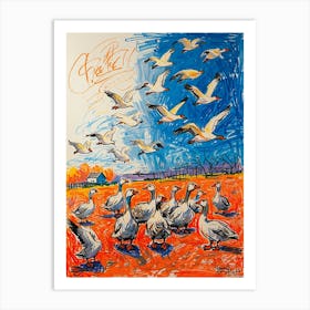 Geese Art Print