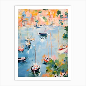 Boats At Bay Art Print