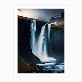 Langisjór Waterfall, Iceland Nat Viga Style (1) Art Print