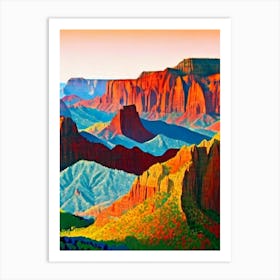 Zion National Park 1 United States Of America Abstract Colourful Art Print
