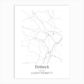 Einbeck,Germany Minimalist Map Art Print