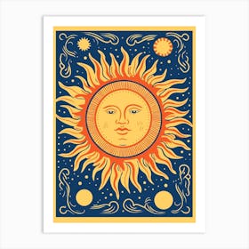 Bold Bright Sun Tarot Card Style 4 Art Print