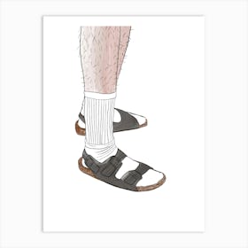 Sandals White Socks Art Print