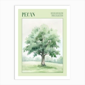 Pecan Tree Atmospheric Watercolour Painting 3 Poster Art Print