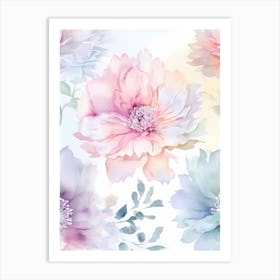 Watercolor Flowers Seamless Pattern 5 Art Print