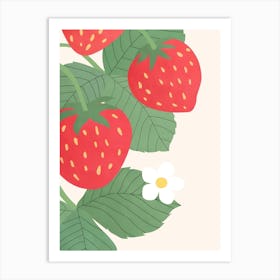 Strawberry On A Branch Art Print