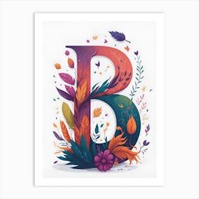 Colorful Letter B Illustration 47 Art Print