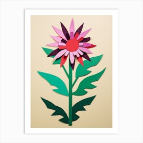 Cut Out Style Flower Art Asters 2 Art Print