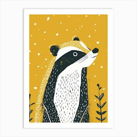Yellow Badger 4 Art Print