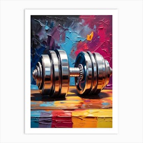 Silver Dumbbell Art Print