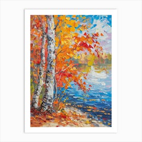 Birch Trees By The Lake 7 Art Print