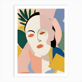 'Woman With Leaves' Art Print