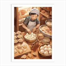 Dumpling Making Chinese New Year 8 Art Print