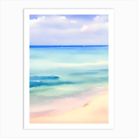 Palombaggia Beach 2, Corsica, France Watercolour Art Print