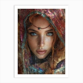 Girl With Blue Eyes Art Print