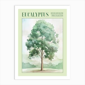 Eucalyptus Tree Atmospheric Watercolour Painting 3 Poster Art Print