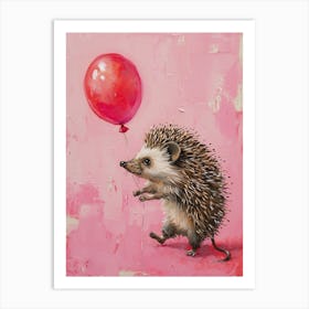 Cute Hedgehog 1 With Balloon Art Print