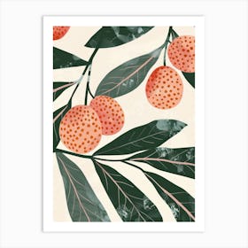 Lychee Close Up Illustration 2 Art Print