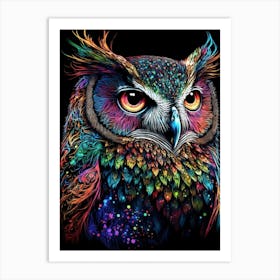 Colorful Owl Art Print