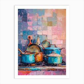 Kitsch Pots & Pans Painting 1 Art Print