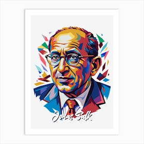 Jonas Salk 02 Portrait WPAP Pop Art Art Print