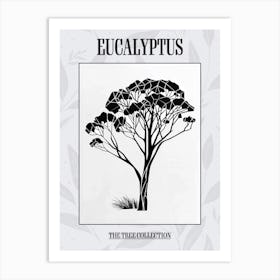 Eucalyptus Tree Simple Geometric Nature Stencil 2 Poster Art Print