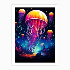 Jellyfish In The Sea Art Print