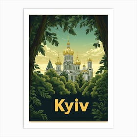 Aihrgdesign A Vintage Travel Poster Of Kyiv 3 Art Print