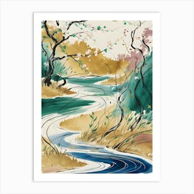 River In Spring 1 Art Print