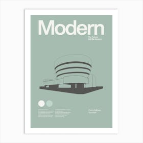 Modern Poster Modernism Minimal Graphic Architecture Bauhaus Guggenheim Museum Frank Lloyd Wright Art Print