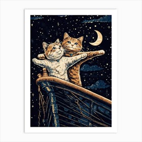 Titanic Cats 1 Art Print