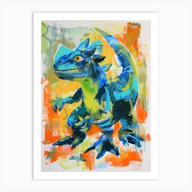 Abstract Dinosaur Brushstrokes Art Print