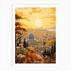 Jerusalem's Jewel: Iconic Dome in the Skyline Art Print
