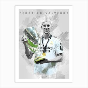 Federico Valverde Real Madrid Super Cup Drawing Art Print