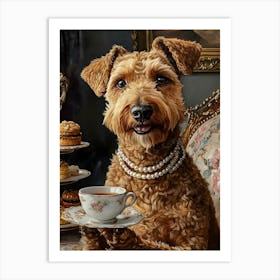 Classy Airedale At The Bar 25 Art Print