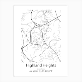 Highland City,United States Minimalist Map Affiche