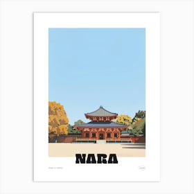 Todai Ji Temple Nara 1 Colourful Illustration Poster Art Print