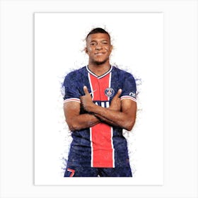 Kylian Mbappe Psg Watercolor Art Print