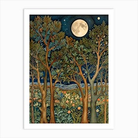 William Morris Moonlight In The Woods 35 Art Print