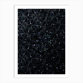 Jewel Black Diamond Pattern Array with Center Motif n.0001 Art Print