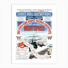 From Paris To Constantinople By Train Art Print