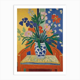 Vase Of Flowers Style Henri Matisse 3 Art Print