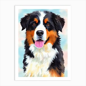 Bernese Mountain Dog 2 Watercolour Dog Art Print