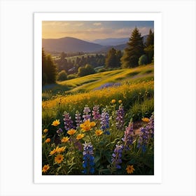 Sunset In The Meadow 4 Art Print