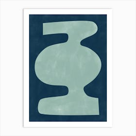 Abstract Teal Shape No.2 Art Print