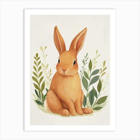 Cinnamon Rabbit Kids Illustration 2 Art Print